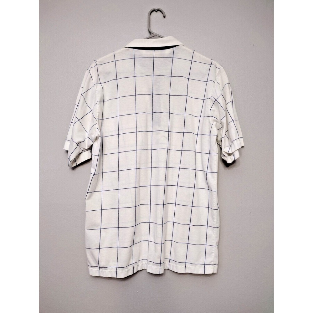 Arnold Palmer Golf Shirt Size Medium White Blue Stripe Vintage Mens - Picture 7 of 10